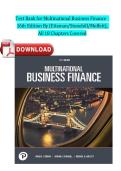 Test Bank for Multinational Business Finance 16th Edition By &lpar;Eiteman&sol;Stonehill&sol;Moffett&rpar;&comma;All 18 Chapters Covered