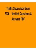 Traffic Supervisor Exam 2026 Verified Questions and Answers PDF Complete Practice Test with Solution 2026&sol; 2027