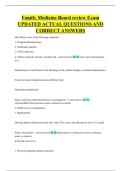 Family Medicine Board review Exam  UPDATED ACTUAL QUESTIONS AND  CORRECT ANSWERS