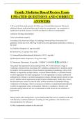 Family Medicine Board Review Exam  UPDATED QUESTIONS AND CORRECT  ANSWERS