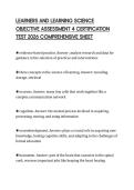 LEARNERS AND LEARNING SCIENCE OBJECTIVE ASSESSMENT 4 CERTIFICATION TEST 2026 COMPREHENSIVE SHEET