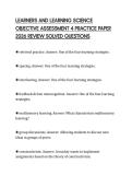 LEARNERS AND LEARNING SCIENCE OBJECTIVE ASSESSMENT 4 ACTUAL ASSESSMENT 2026 VIEW AHEAD QUESTIONS ANSWERS
