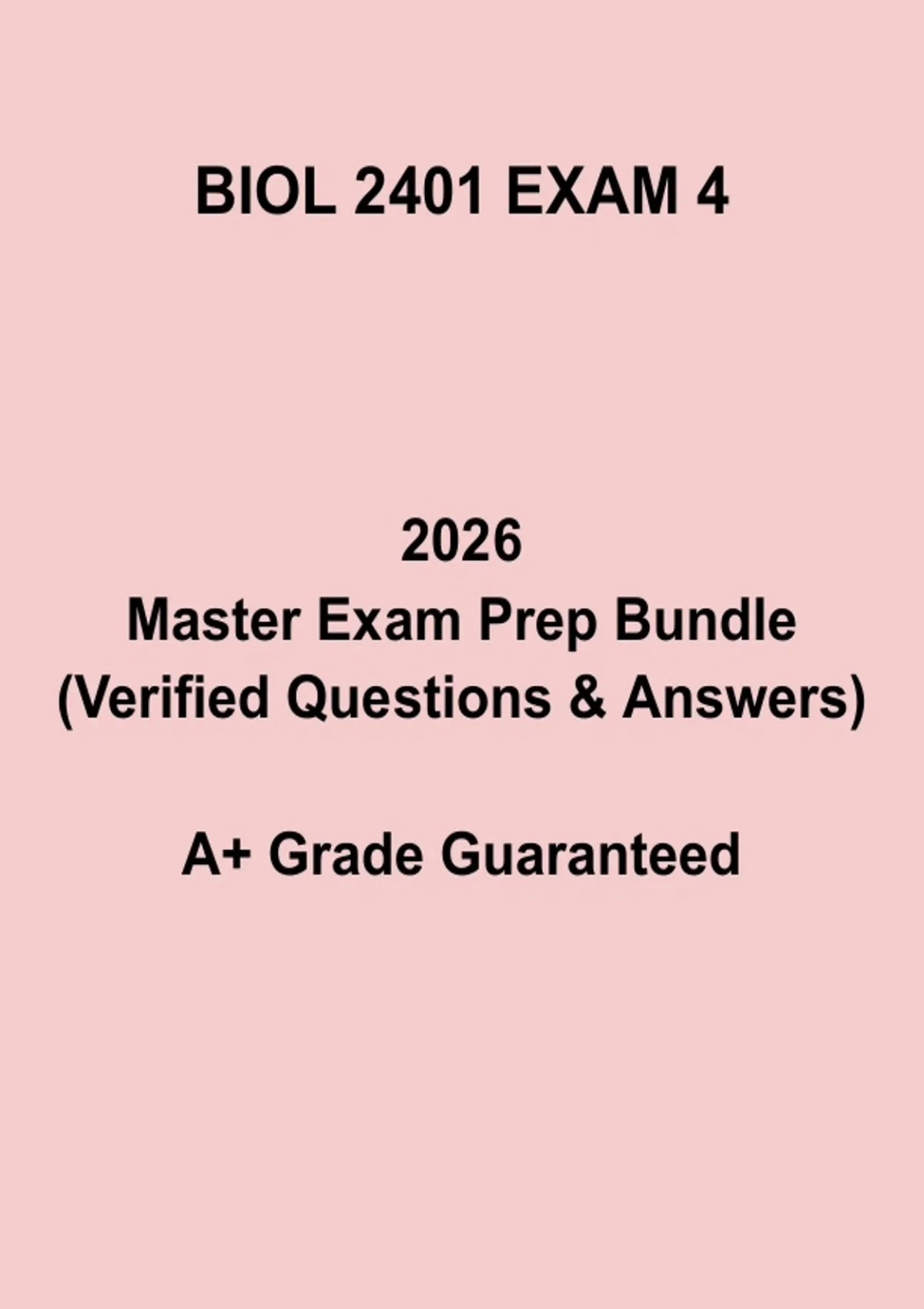 BIOL 2401 Exam 4 Study Guide | Anatomy & Physiology Prep 2026 - Biology ...