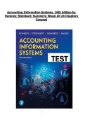 Accounting Information Systems&comma; 16th Edition by Romney&semi; Steinbart&semi; Summers&semi; Wood All 24 Chapters Covered