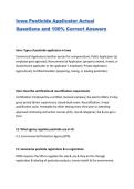 Iowa Pesticide Applicator Actual Questions and 100&percnt; Correct Answers