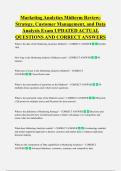Marketing Analytics Midterm Review&colon;  Strategy&comma; Customer Management&comma; and Data  Analysis Exam UPDATED ACTUAL  QUESTIONS AND CORRECT ANSWERS