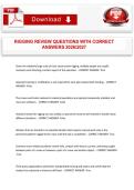RIGGING REVIEW QUESTIONS WITH CORRECT ANSWERS 2026&sol;2027