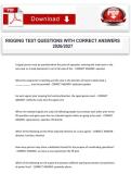 RIGGING TEST QUESTIONS WITH CORRECT ANSWERS 2026&sol;2027