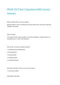 PNUR 1013 Test 1 Questions With Correct Answers
