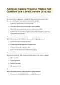 Advanced Rigging Principles Practice Test Questions with Correct Answers 2026&sol;2027