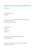 PNUR 1013 Exam 2 Questions With Correct Answers