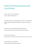 PNUR 1013 Final Review Questions With Correct Answers