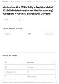 Medication Aide EXAM fully solved & updated 2025-2026&lpar;latest version verified for accuracy&rpar; &lpar;Questions &plus; Answers&rpar; Solved 100&percnt; Correct&excl;&excl;