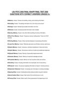 LSU PSYC 2000 PRACTICE EXAMINATION 2026 QUESTIONS WITH ANSWERS GRADED A&plus;