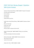 FMGT 1101 Test 1 Review Chapter 1 Questions With Correct Answers
