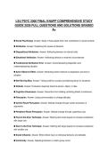 LSU PSYC 2000 CERTIFICATION SCRIPT 2026 QUESTIONS WITH SOLUTIONS GRADED A&plus;
