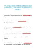 CNT Clean Technique Actual Exam Newest 2026  Questions and Correct Detailed Answers Already  Graded A&plus; 