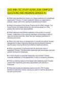 LSUS MBA 701 ACTUAL TEST PAPER 2026 QUESTIONS WITH SOLUTIONS GRADED A&plus;