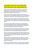 LSUS MBA 701 STUDY GUIDE 2026 COMPLETE QUESTIONS AND ANSWERS GRADED A&plus;