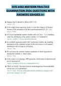 ISYE 6402 MIDTERM PRACTICE EXAMINATION 2026 QUESTIONS WITH ANSWERS GRADED A&plus;