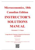 Instructor&rsquo;s Solutions Manual - Microeconomics&comma; 18th Canadian Edition &ndash; Christopher T&period; S&period; Ragan &lpar;Chapters 1&ndash;20&rpar;