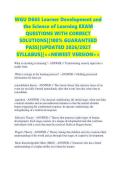 WGU D665 Learner Development and the Science of Learning EXAM QUESTIONS WITH CORRECT SOLUTIONS&vert;&vert;100&percnt; GUARANTEED PASS&vert;&vert;UPDATED 2026&sol;2027 SYLLABUS&vert;&vert;<<NEWEST VERSION>>
