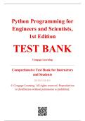 Test Bank - Python Programming for Engineers and Scientists&comma; 1st Edition &ndash; Cengage &ndash; ISBN 9798214002446 &lpar;Chapters 1&ndash;13&rpar;