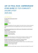 A&P 102 FINAL EXAM&colon; COMPREHENSIVE STUDY GUIDE IVY TECH COMMUNITY COLLEGE LATEST 2025&ndash;2026