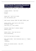 CNOR Sterile Processing Questions and Answers Updated 2026