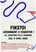 FIN3701 Assignment 2 Semester 1 Memo &vert; Due 17 April 2026