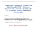 Construction Estimating Exam 2026&sol;2027