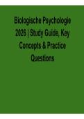 Biologische Psychologie 2026 Study Guide Key Concepts and Practice Questions with Answers and Solution 2026&sol; 2027