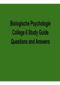 Biologische Psychologie College 6 Study Guide Questions and Answers with Solution 2025&sol; 2026