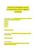 ADVANCED PHARMACOLOGY EXAMINATION WITH CORRECT ANSWERS