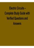 Electric Circuits Complete Study Guide with Verified Questions and Answers with Solution 2025&sol; 2026