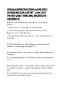 ISYE6501 INTRODUCTION ANALYTICS  MODELING EXAM SCRIPT 2026 TEST  PAPER QUESTIONS AND SOLUTIONS  GRADED A&plus;