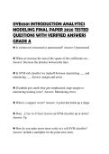 ISYE6501 INTRODUCTION ANALYTICS MODELING FINAL PAPER 2026 TESTED QUESTIONS WITH VERIFIED ANSWERS GRADE A