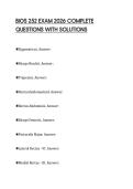BIOS 252 EXAM 2026 COMPLETE QUESTIONS WITH SOLUTIONS