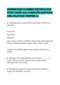 JOURNEYMAN PLUMBER CERTIFICATION STUDY GUIDE 2026 COMPLETE QUESTIONS AND SOLUTIONS VERIFIED A&plus;