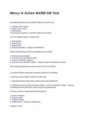 Mercy in Action NARM AM Test  Questions and Answers Fully Solved
