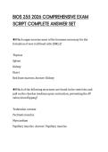 BIOS 255 2026 COMPREHENSIVE EXAM SCRIPT COMPLETE ANSWER SET