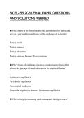 BIOS 255 2026 FINAL PAPER QUESTIONS AND SOLUTIONS VERIFIED