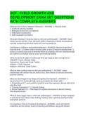 DCF - CHILD GROWTH AND DEVELOPMENT EXAM SET QUESTIONS WITH COMPLETE ANSWERS