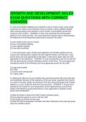 GROWTH AND DEVELOPMENT&colon; NCLEX EXAM QUESTIONS WITH CORRECT ASNWERS