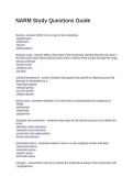 NARM Study Questions Guide  Questions and Answers Graded A&plus;