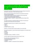 HUMAN GROWTH AND DEVELOPMENT TEST QUESTIONS WITH COMPLETE SOLUTIONS 