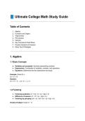  Complete College Math Notes&colon; Calculus&comma; Algebra&comma; Trigonometry & More