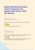 Alabama Real Estate License Exam &vert; Actual Test Questions with Detailed Verified Answers &vert; 2026 &vert; 2027 &lpar;Rated A&rpar;     
