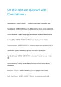 NU 185 Final Exam Questions With Correct Answers