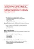 Georgia Real Estate Marketing Specialist Certification Exam 2026&sol;2027 &vert; Complete Accurate Real Exam Questions with Well-Elaborated Answers & Rationales &vert; 100&percnt; Verified Solutions &vert; Guaranteed Pass A&plus; &vert; Brand New&excl;